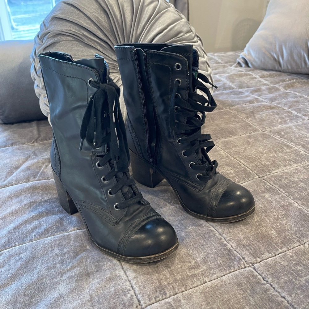 Rock & Candy Black Lace-Up Women's Boots
